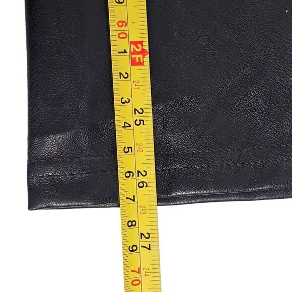 Avec Les Filles Faux Leather Pleated Wide Legs Pants High-Rise Black Women's‎ M - Picture 10 of 11